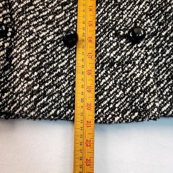 Talbots Womens Jackie Fit Black White Tweed Peacoat 10P Wool Blend Timeless - Picture 13 of 14